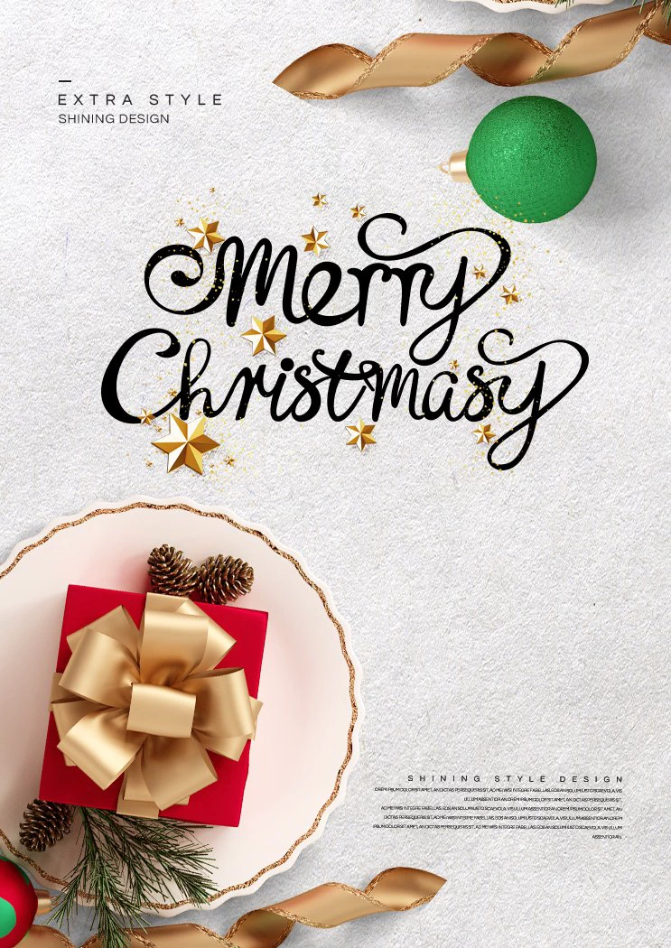 圣诞节圣诞树圣诞老人闪亮装饰电商促销折扣海报PSD模板AI素材【209】